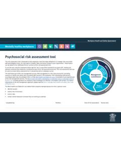 Psychosocial risk assessment tool