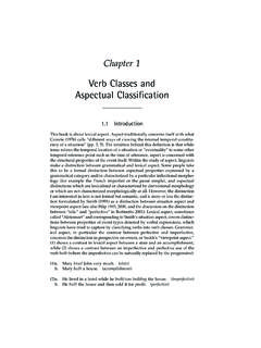 Verb Classes and Aspectual Classiﬁcation - Wiley-Blackwell