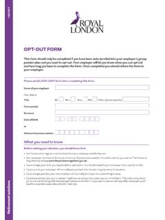 OPT-OUT FORM - Royal London
