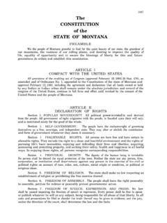 The CONSTITUTION of the STATE OF MONTANA