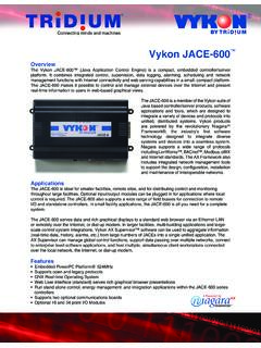 Vykon JACE-600 - Industrial Controls
