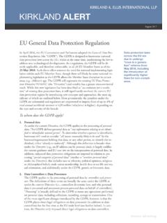 EU General Data Protection Regulation - Kirkland &amp; Ellis