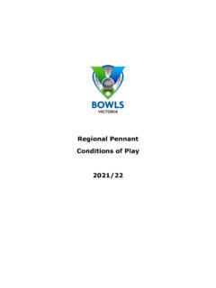 Regional Pennant Conditions of Play 2021/22