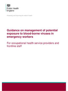 Guidance on management of potential exposure to blood ...