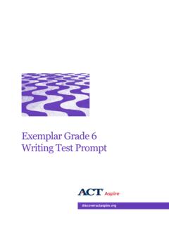 Exemplar Grade 6 Writing Test Prompt - ACT