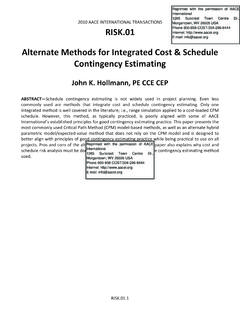 Alternate Methods for Integrated Cost &amp; Schedule ...