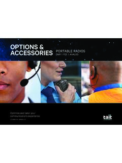 OPTIONS &amp; ACCESSORIES - Tait Communications