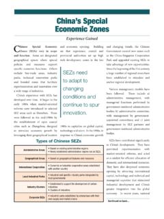 China’s Special Economic Zones - World Bank