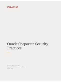 Oracle Corporate Security Practices