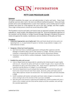Petty Cash Procedure Guide - California State University, …