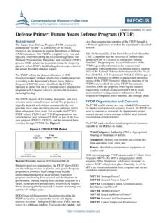 Defense Primer: Future Years Defense Program (FYDP)