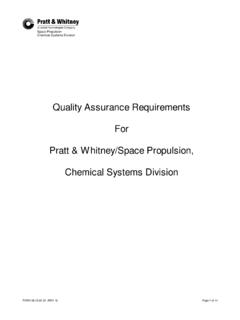 Quality Assurance Requirements For Pratt &amp; …
