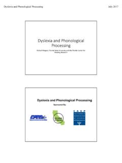Dyslexia and Phonological Processing - CASPOnline