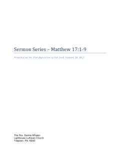 Sermon Series – Matthew 17:1 - Amazon Web Services