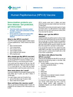 Human Papillomavirus (HPV-9) Vaccine - Alberta Health Services