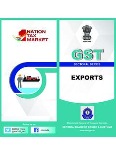 EXPORTS - Central Board of Indirect Taxes and Customs