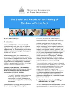 The Social and Emotional Well-Being of Children in Foster Care