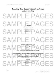 By Lee Ann Berg SAMPLE PAGES - Reading For …