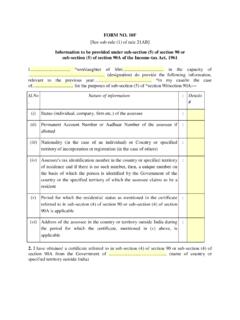 FORM NO. 10F Information to be ... - Income Tax Department