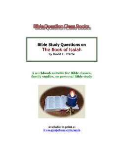 A workbook suitable for Bible classes, family studies, or ...