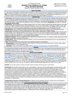 REQUEST FOR OVERSEAS U.S. CITIZEN VITAL RECORDS …