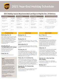 2021 Year-End Holiday Schedule - UPS