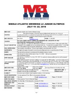MIDDLE ATLANTIC SWIMMING LC JUNIOR OLYMPICS JULY 19 …
