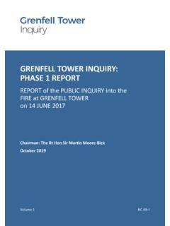 GRENFELL TOWER INQUIRY: PHASE 1 REPORT