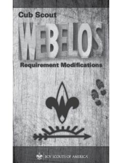 WEBELOS BADGE REQUIREMENTS ... - Boy Scouts of America