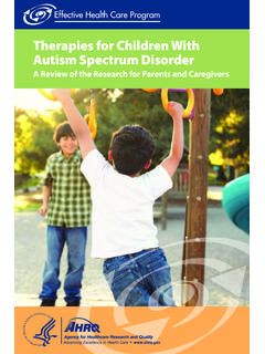 Therapies for Children With Autism Spectrum Disorder