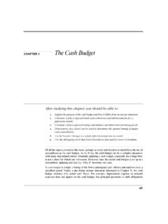 CHAPTER 3 The Cash Budget - site.iugaza.edu.ps
