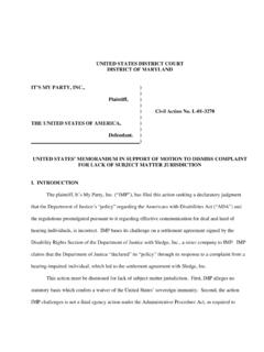 UNITED STATES DISTRICT COURT DISTRICT OF MARYLAND IT ... - ADA