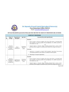 DETAILS REGARDING QUALIFICATION/AGE FOR THE POST OF ...
