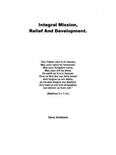 Integral Mission Relief And Development - Dave Andrews
