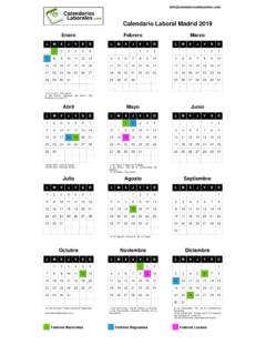 Calendario Laboral Madrid 2019 - calendarioslaborales.com