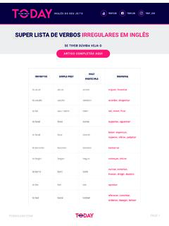 SUPER LISTA DE VERBOS IRREGULARES EM INGL&#202;S