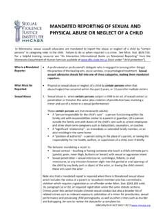 MANDATED REPORTING OF SEXUAL AND PHYSICAL ABUSE …