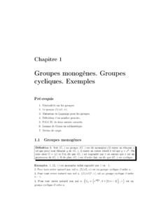 Groupes monog&#232;nes. Groupes cycliques. Exemples