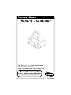 Operator’s Manual HomeFill II Compressor