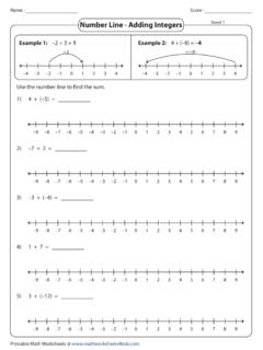 Number Line - Adding Integers Sheet 1