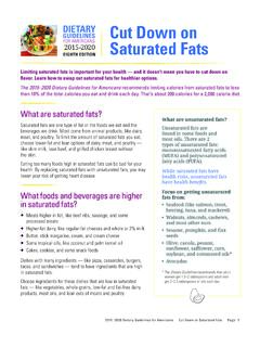Cut Down on Saturated Fats - Health