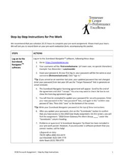 Step by Step Instructions for Pre Work - tncpe.org