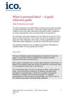 What is personal data? – A quick reference guide - Home | ICO