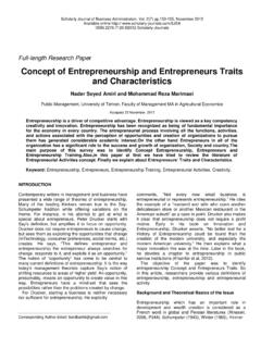 Concept of Entrepreneurship and Entrepreneurs Traits