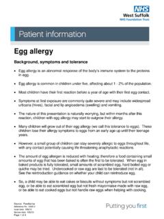 Egg allergy - wsh.nhs.uk