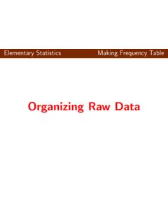 Organizing Raw Data - My Math Classes