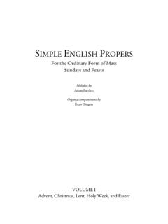 SIMPLE ENGLISH PROPERS - Church Music Association of …