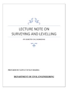 LECTURE NOTE ON SURVEYING AND LEVELLING