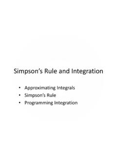 Simpson’s Rule and Integration