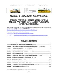 DIVISION III ROADWAY CONSTRUCTION